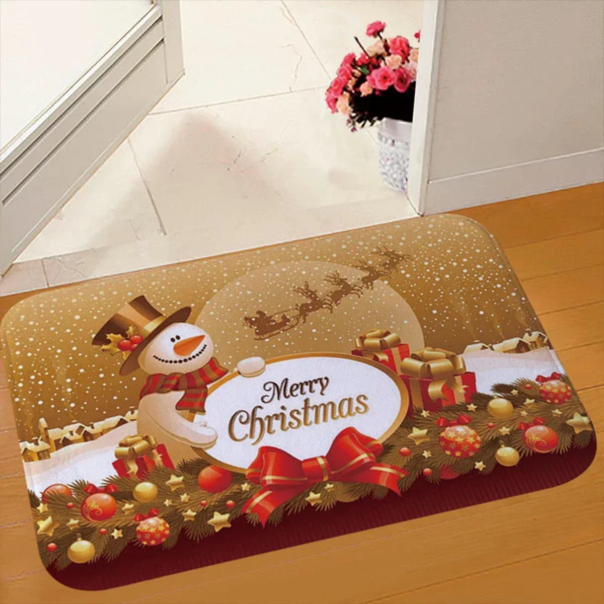 Christmas Door Mat Santa Claus Outdoor Decor For Home Merry Christmas 2025 Xmas