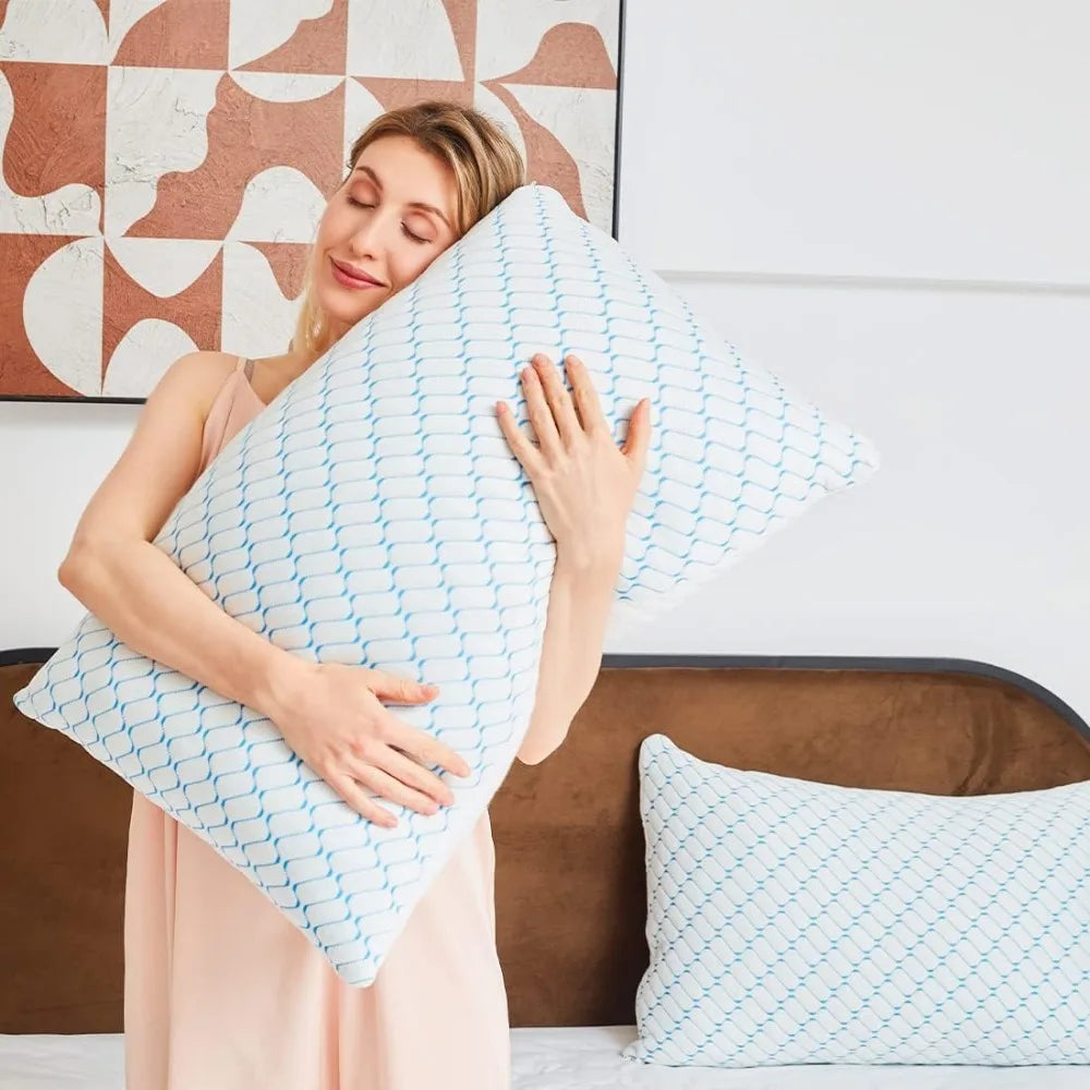 King Size Pillows Set of 2 Adjustable Cooling Firm