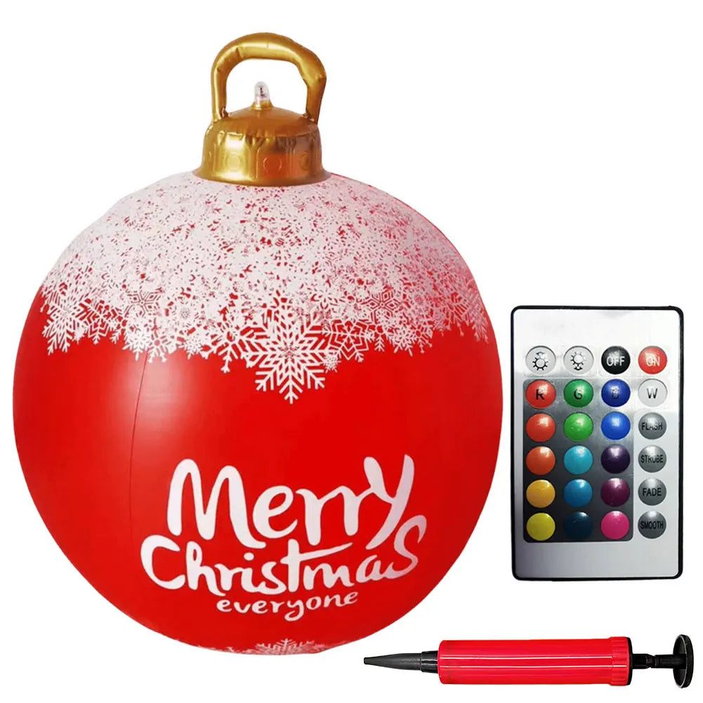 Giant Outdoor 60cm Light Up PVC Inflatable Christmas Ball With Remote Control
