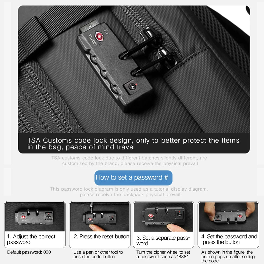 Men Travel Backpack Vacuum Compression 17 Inch Laptop Backpack Business Large Capacity School Hiking Expanded