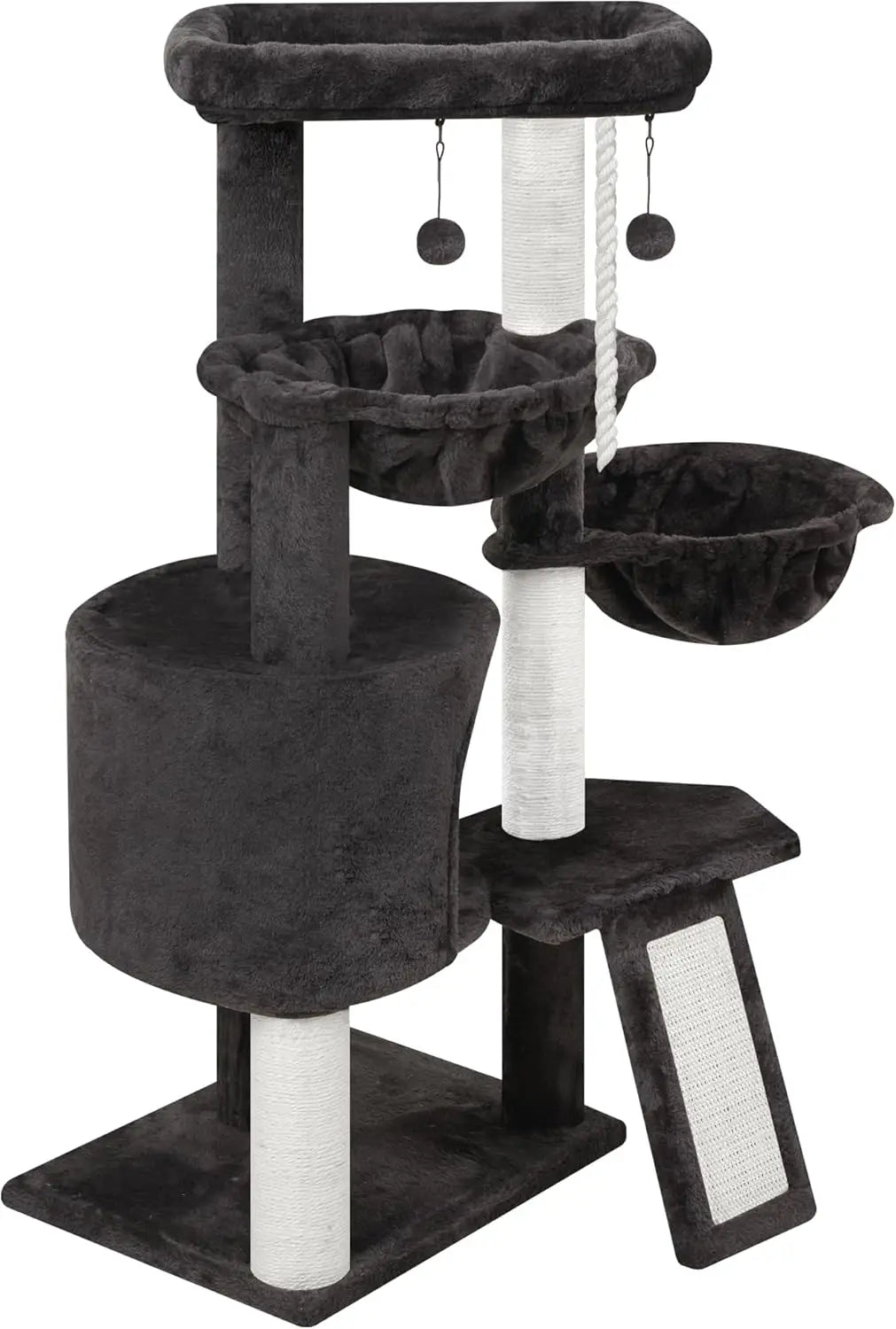 Xin Three Layer Cat Tree With Cat Condo And Two Hammocks Grey