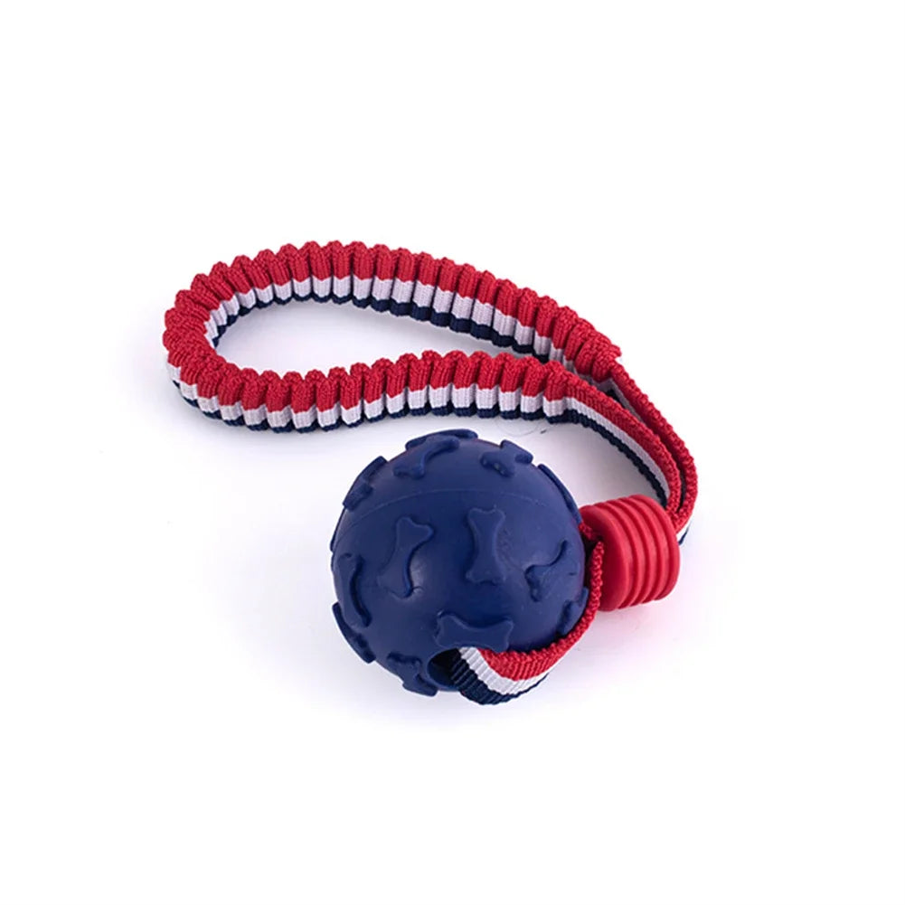 Interactive Training Rope Knot Dog Toy Ball for Puppies Chew Toy with String Molar Resistant Teeth Cleaning