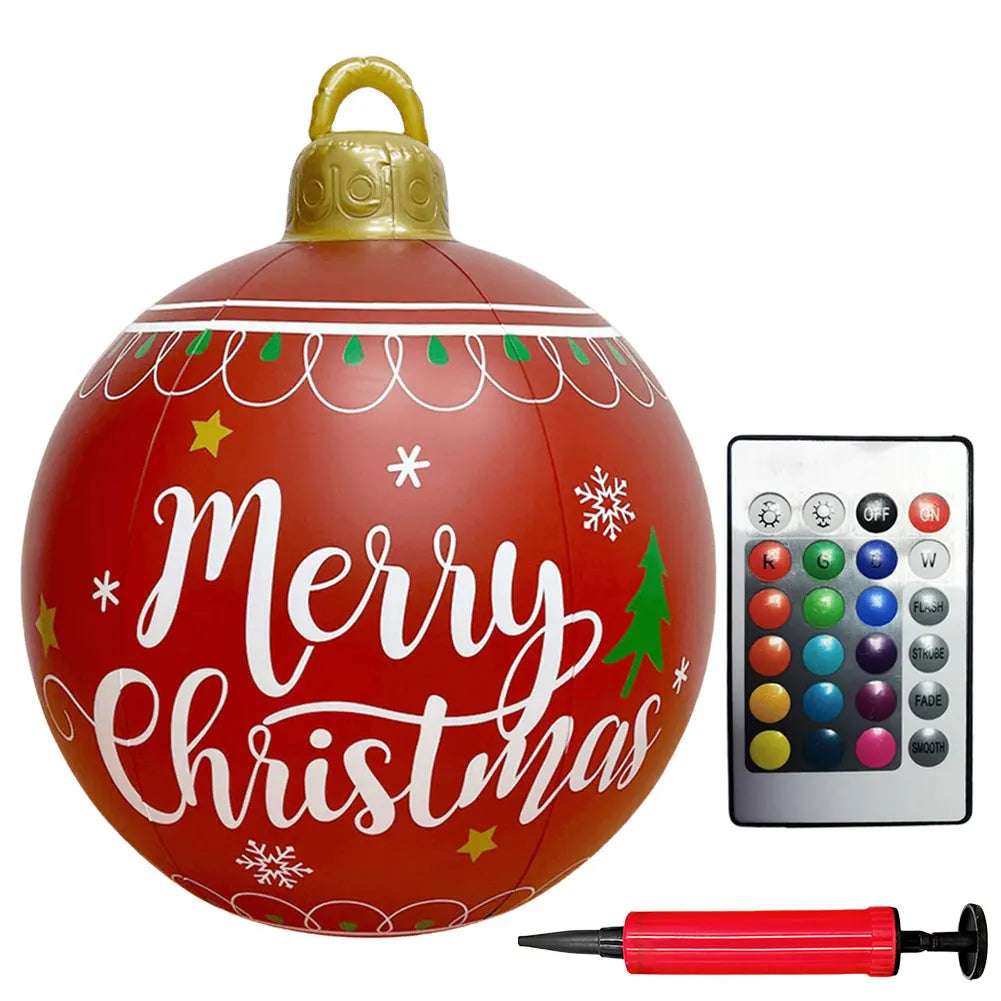 Giant Outdoor 60cm Light Up PVC Inflatable Christmas Ball With Remote Control