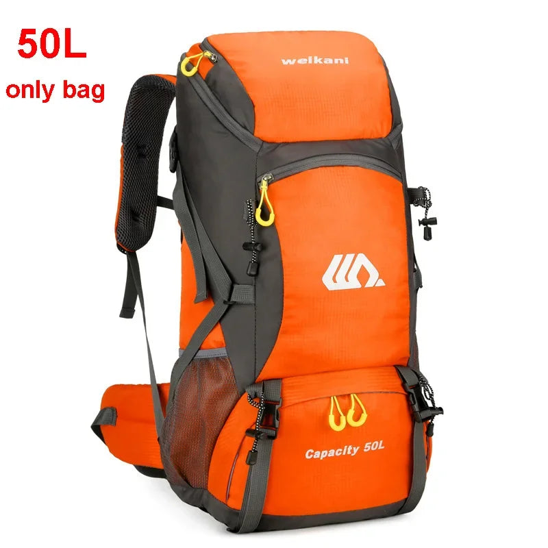 50L Travel Backpack Waterproof Hiking Camping Bag Unisex Outdoor Gear