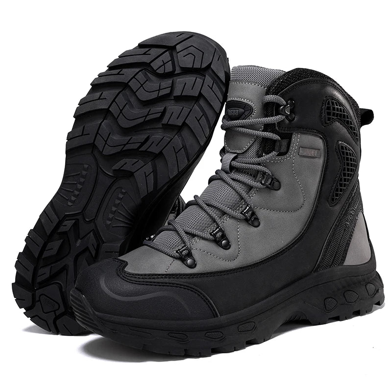 Mens Hiking Boots Waterproof Breathable Mountain Climbing Shoes Lace Up Outdoor
