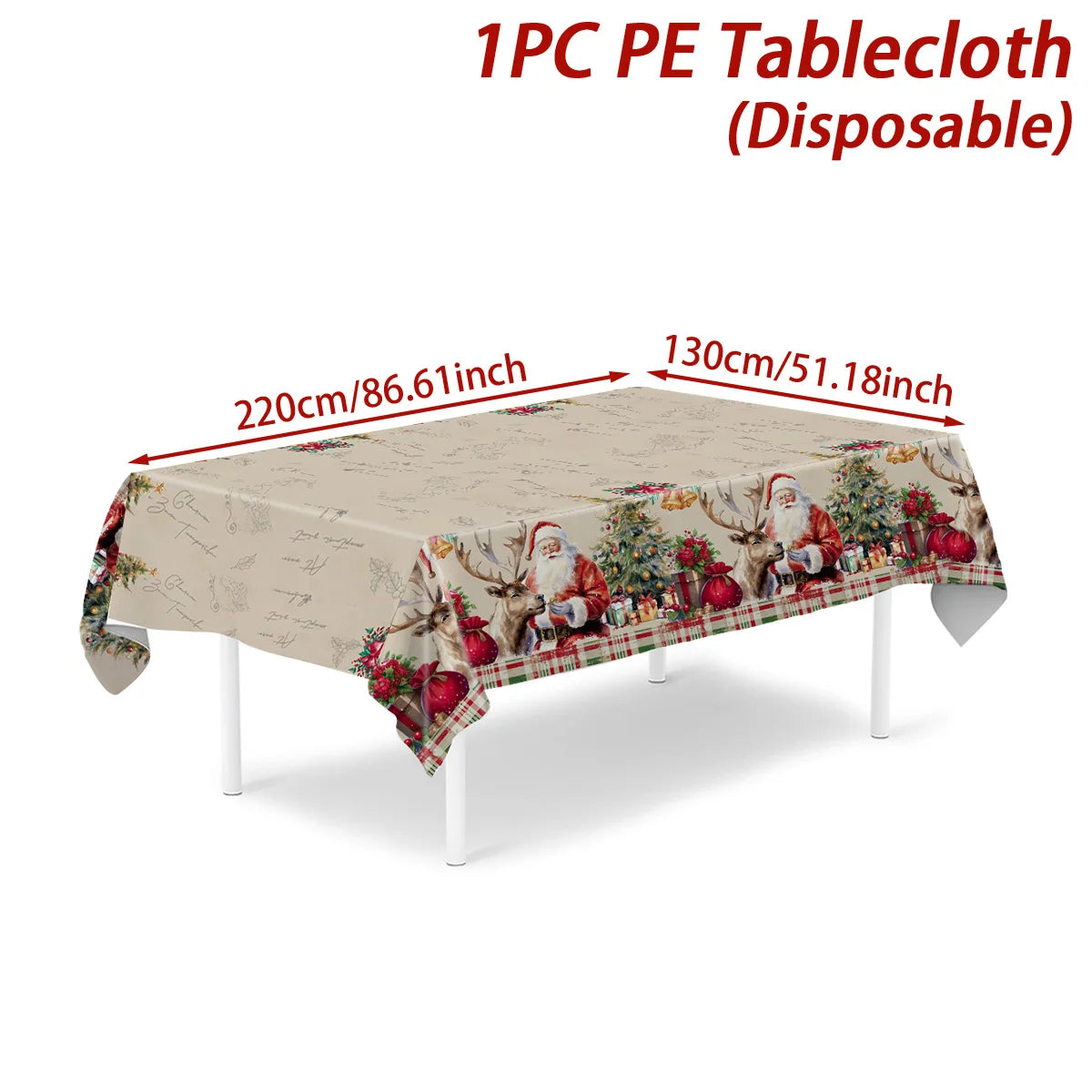 Christmas Snowflake Plastic Tablecloth For Navidad Natal And New Year Decor