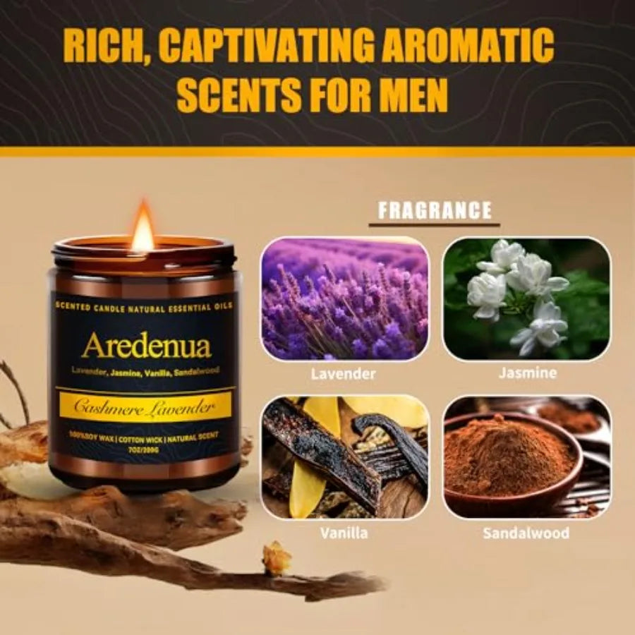 Cashmere Lavender Soy Candle 7oz for Home Fragrance 50 Hour Burn Time Bedroom