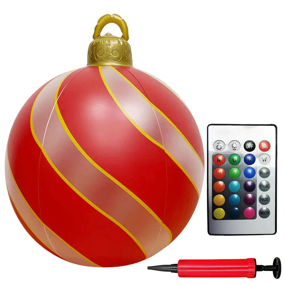 Giant Outdoor 60cm Light Up PVC Inflatable Christmas Ball With Remote Control