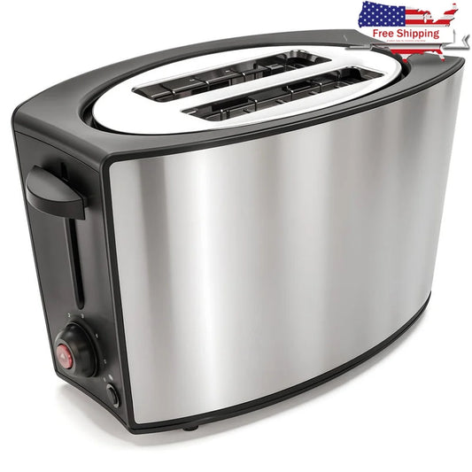 Stainless Steel 2 Slice Toaster Extra Wide Slots Bagel
