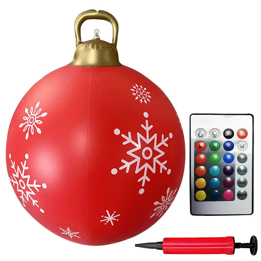Giant Outdoor 60cm Light Up PVC Inflatable Christmas Ball With Remote Control