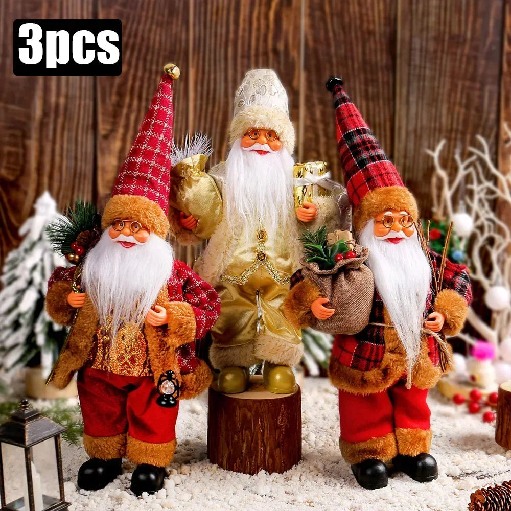 Santa Claus Plush Doll 30cm Christmas Home Decor Gift Set 1 to 4