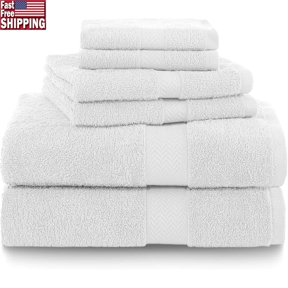 Six Piece Luxury Cotton Towel Set Quick Dry Towels Home
