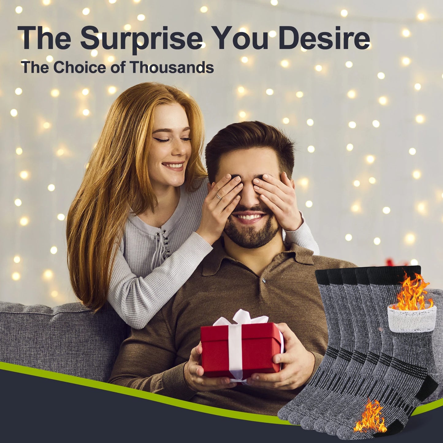 3 Pairs Merino Wool Crew Socks For Men And Women Thick Thermal Winter Outdoor Hiking Running Sports Large