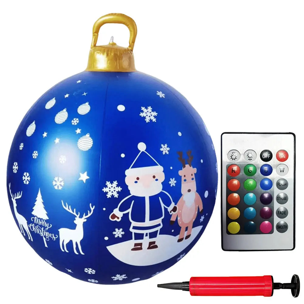 Giant Outdoor 60cm Light Up PVC Inflatable Christmas Ball With Remote Control