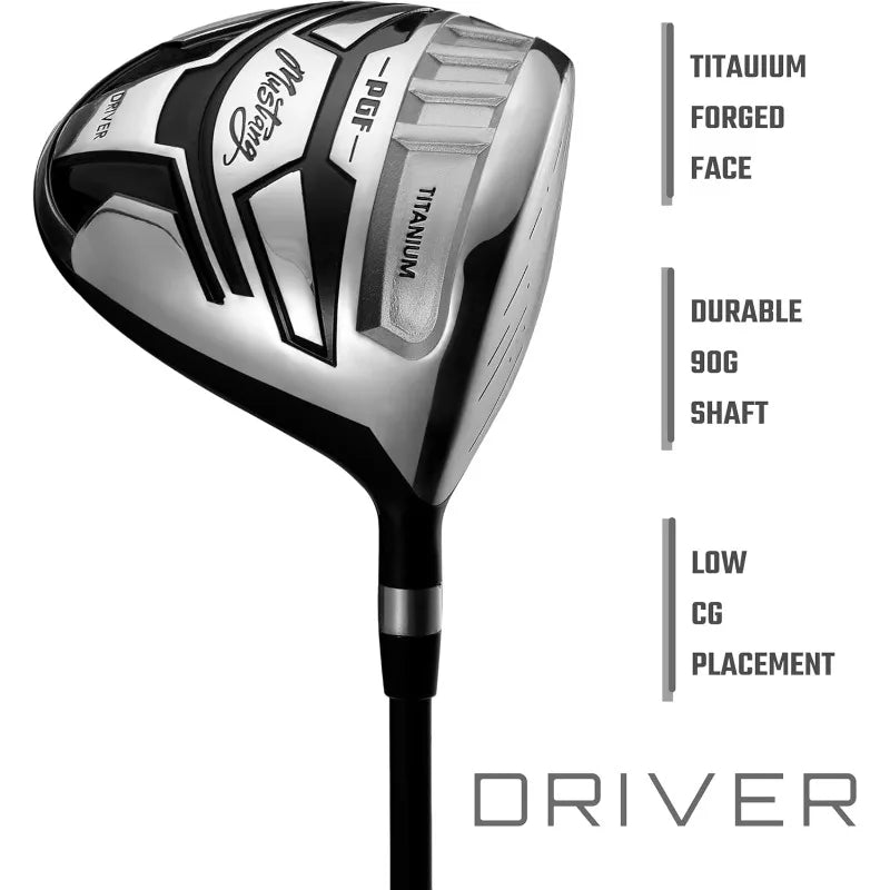 PGF Men's Mustang MK7 Complete Golf Club Package Set [Flex:Regular][14-Pieces]
