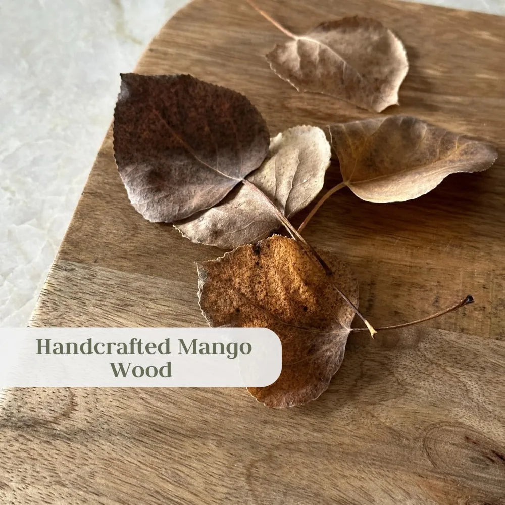 Wood Cutting Board 17x19 Mango Wood with Handle for Serving and Chopping