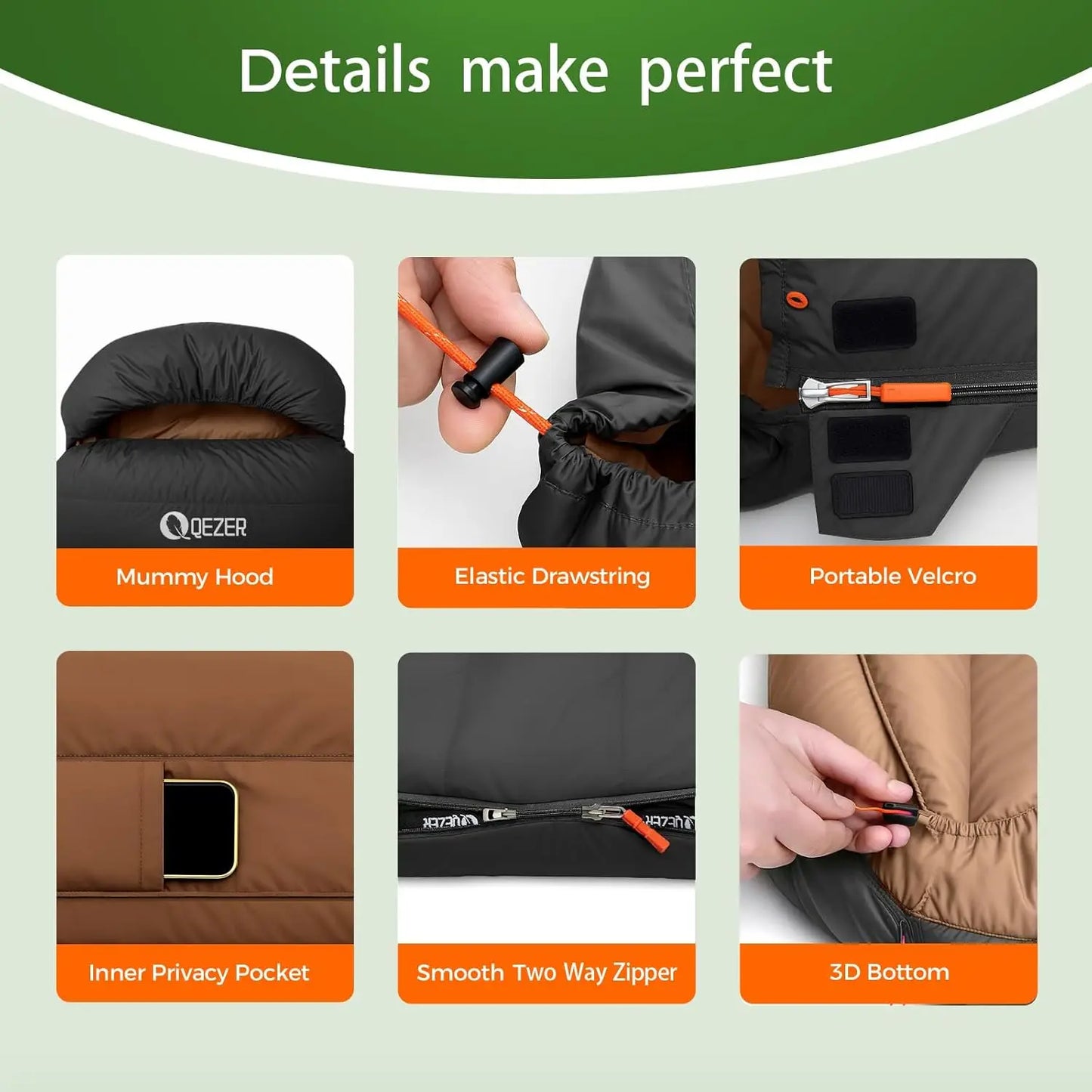 XL Four Seasons Oversized Ultralight Sleeping Bag For Adults For Camping And Hiking Nylon Shell