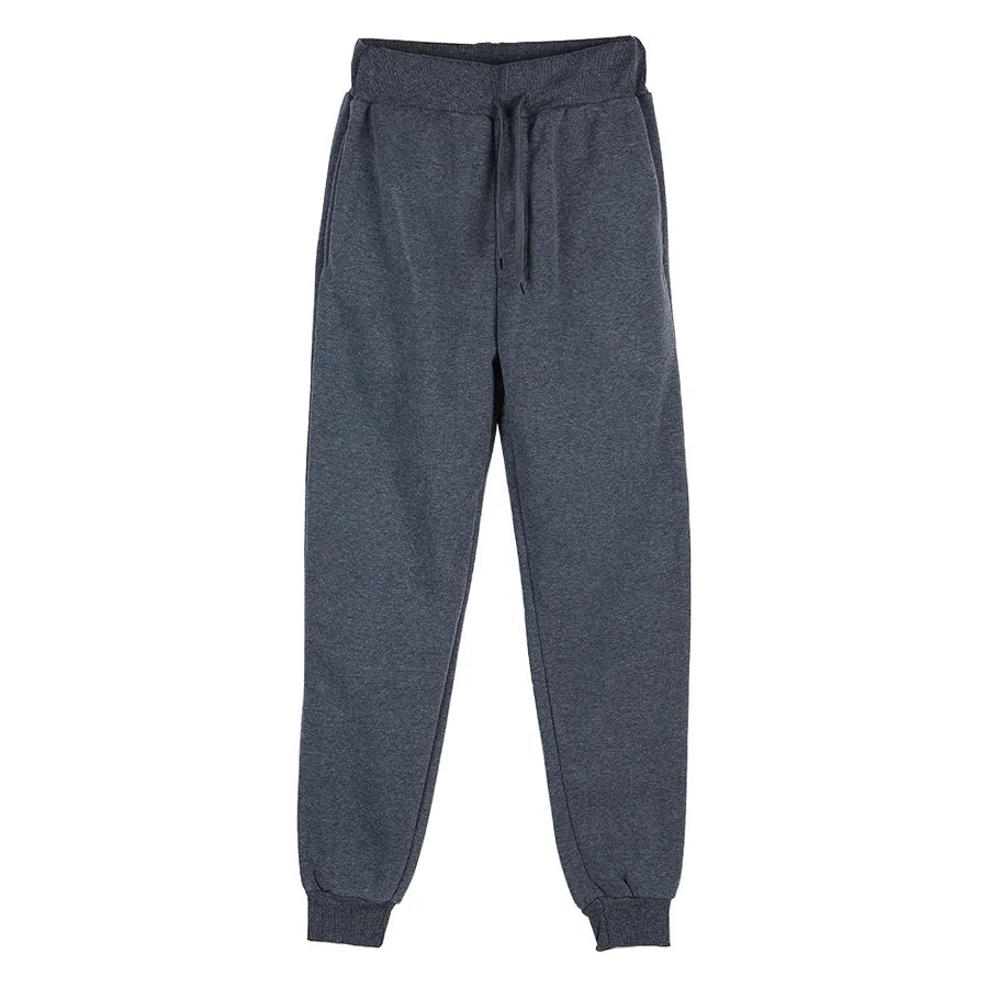 Unisex Fleece Sweatpants Casual Joggers Elastic Waist Running Winter Pants