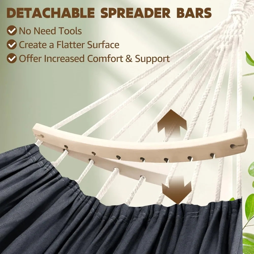 Chihee Cotton Hammock 660Lb Portable Camping Detachable Bar