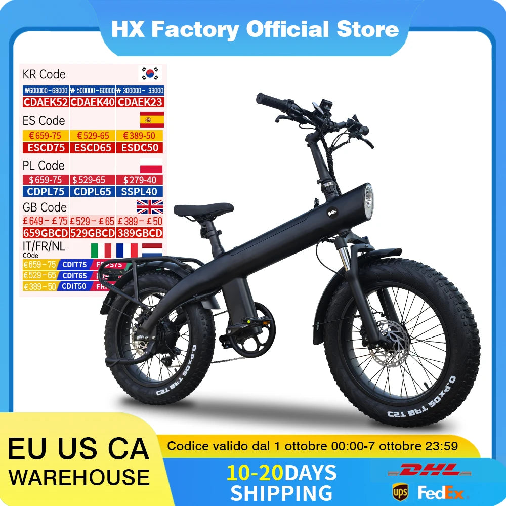HX Q3 E Bike 2000W 48V 20Ah Fat Tire 20Inch Mountain Bike
