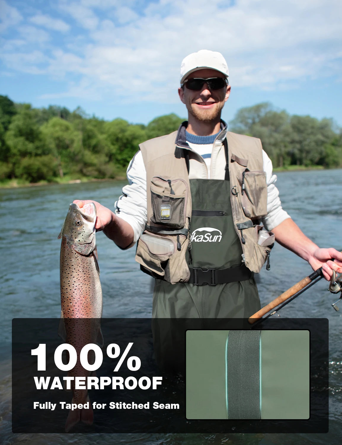 Waterproof Fishing Waders For Men And Women Nylon PVC Chest Waders With Boots