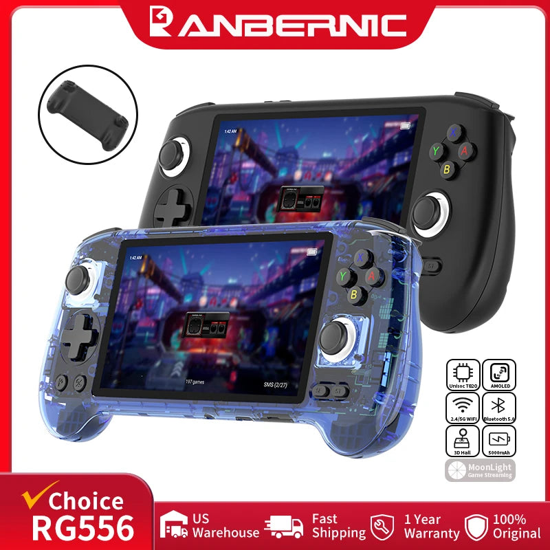 Anbernic RG556 Retro Handheld Console 5.48 Inch AMOLED Screen WiFi Android