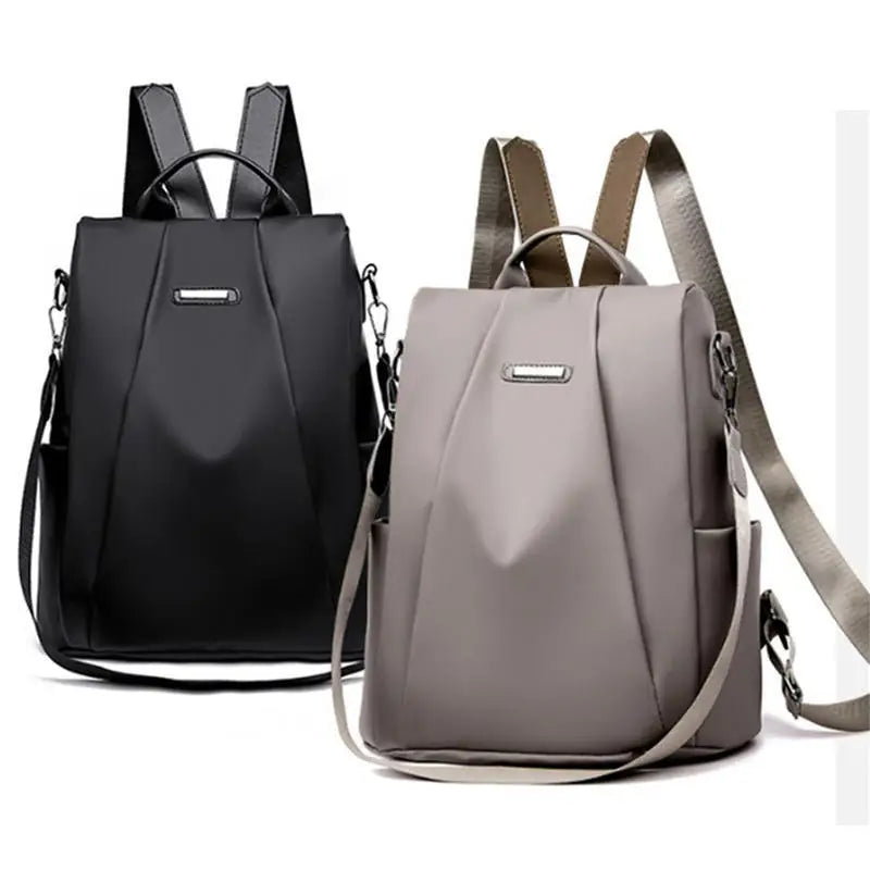 New Women's Multifunction Backpack Solid Color School Bag