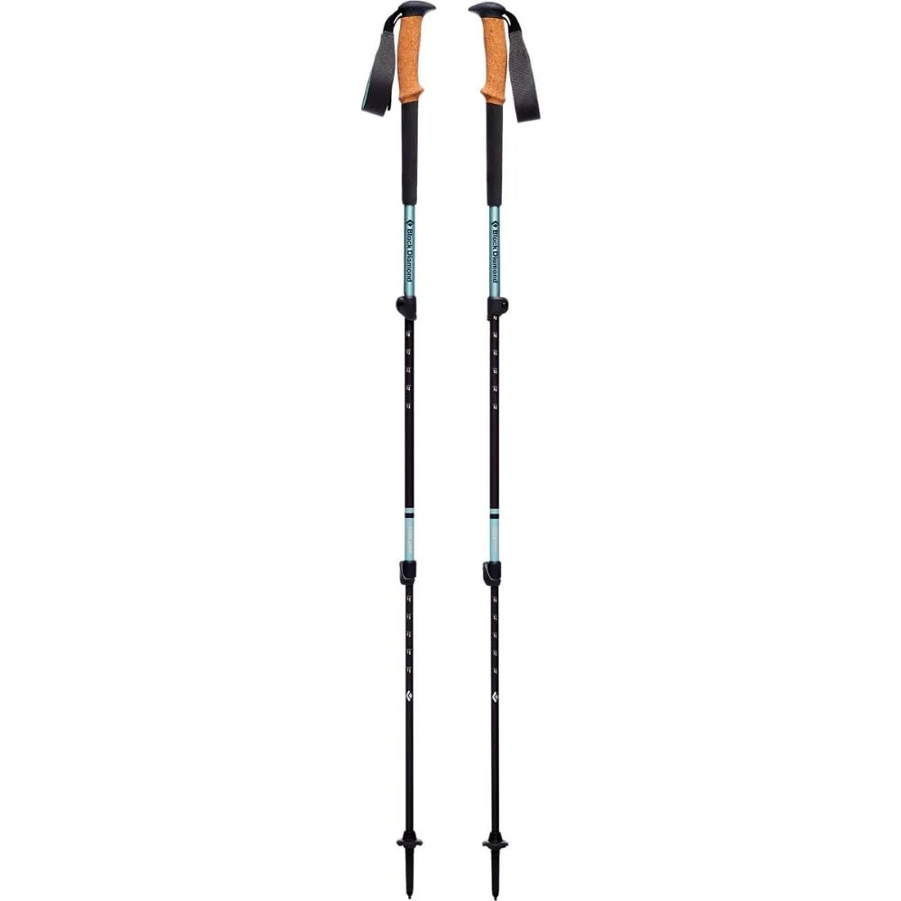 Black Diamond Womens Trail Cork Trekking Poles Pair Of 2 Lightweight Collapsible Aluminum Hiking Sticks With Cork Grips
