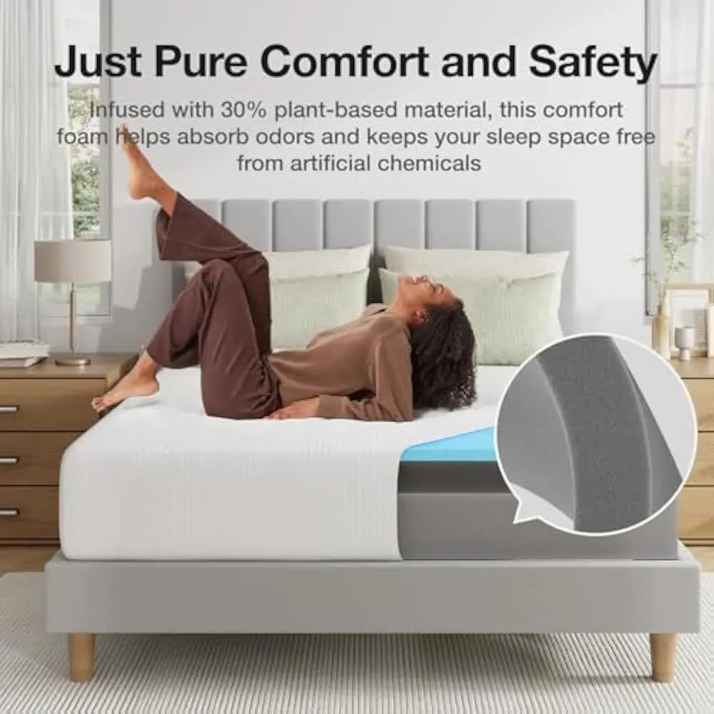 Full Size Gel Memory Foam Mattress 10 Inch Cool Sleep