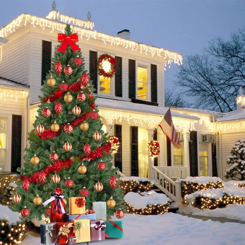 180cm Artificial Christmas Pencil Tree With Thick Branch Tips Iron Base