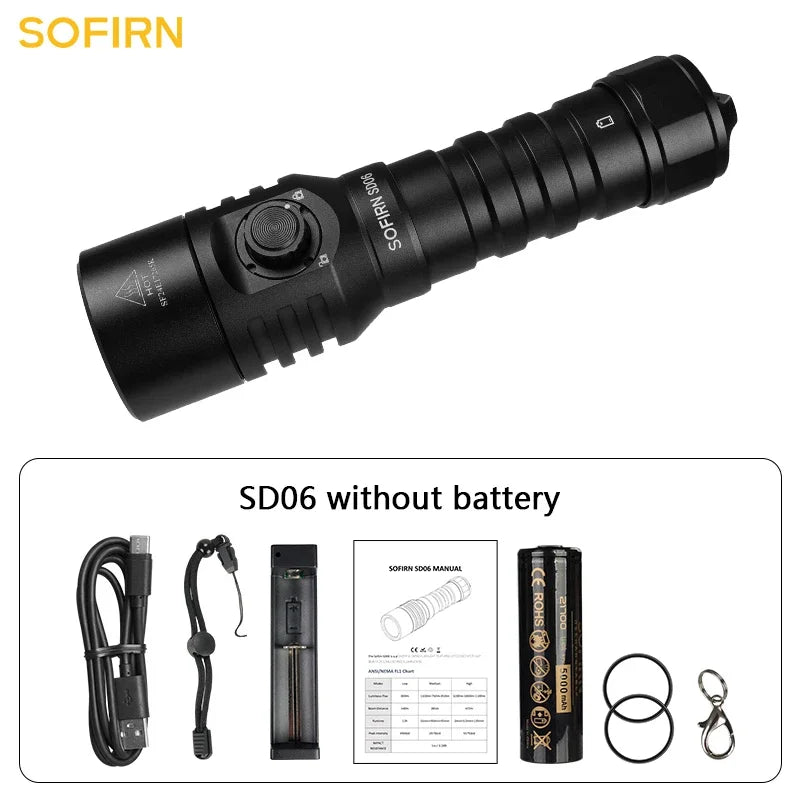 Sofirn SD06 3200lm Diving Flashlight Underwater Torch 21700
