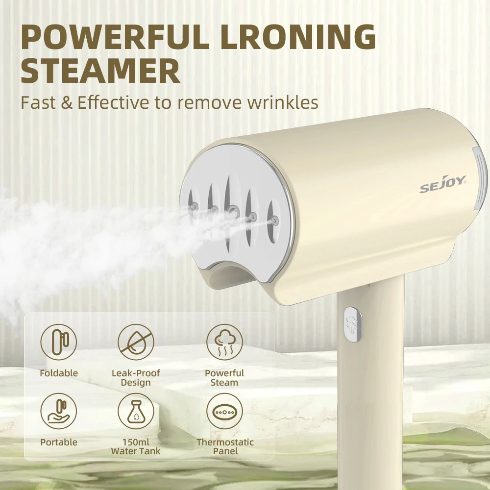 Sejoy Portable Garment Steamer 150ml Handheld Fast Heat 1000W For Home Travel