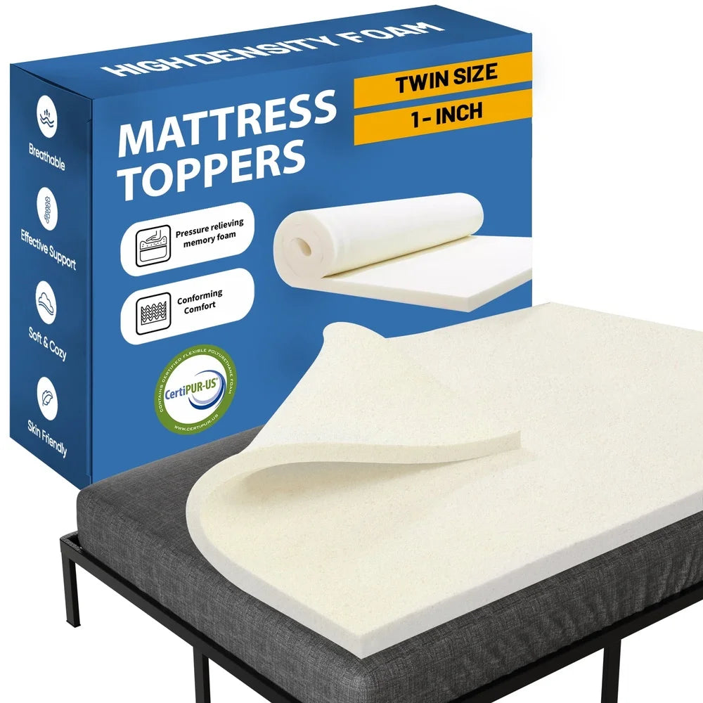 Twin High Density Mattress Topper With Cooling For Comfort And Pressure Relief