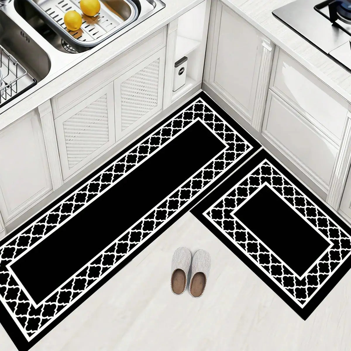 Anti Slip Anti Oil Kitchen Mat Minimalist Rectangle Waterproof Dirt Resistant Carpet For Living Room And Bedroom