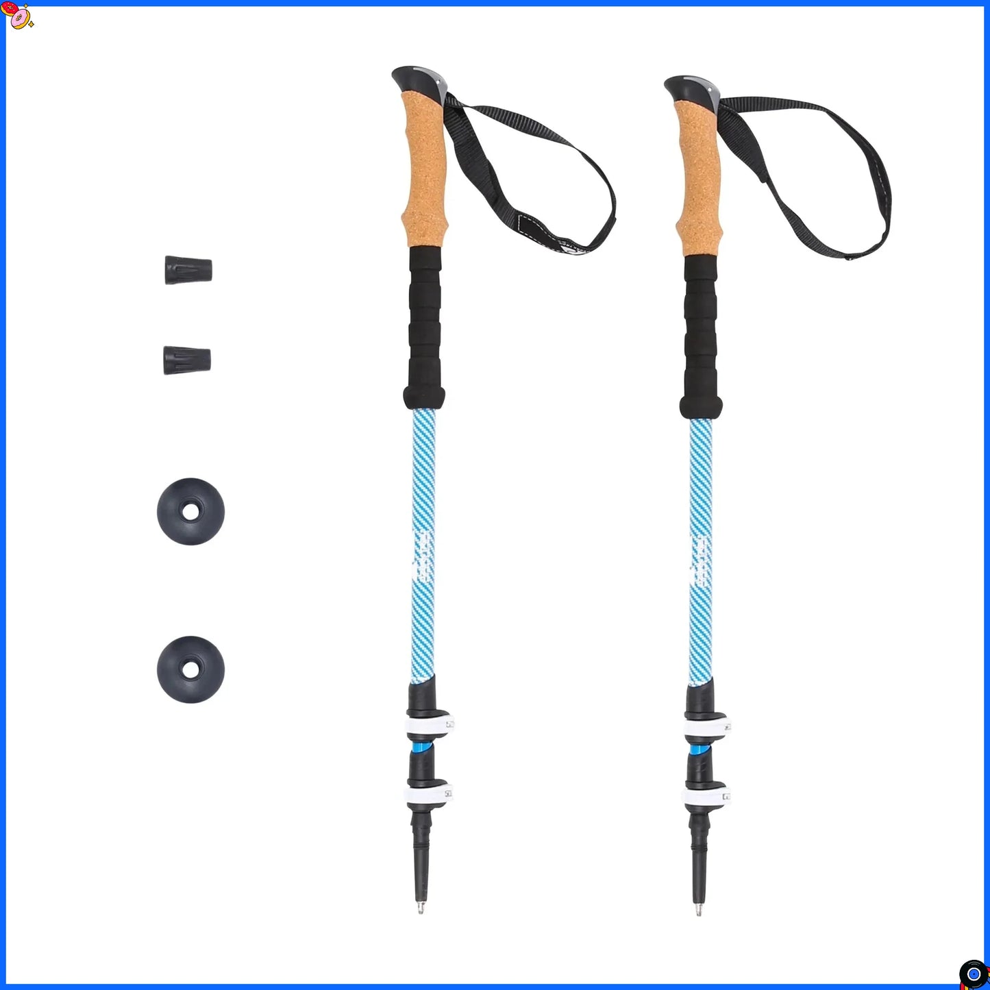 Lightweight Carbon Fiber Adjustable Trekking Poles With Cork Grips Two Pack Twenty One And A Quarter Inches