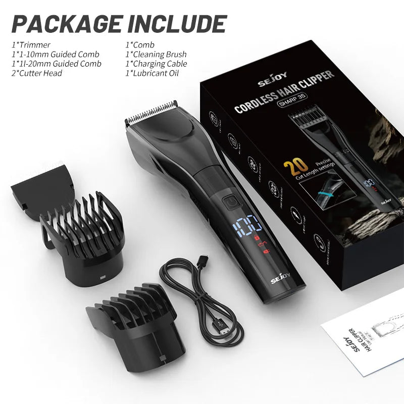 SEJOY Electric Hair Clipper Kit For Men Adjustable Rechargeable Hair Trimmer