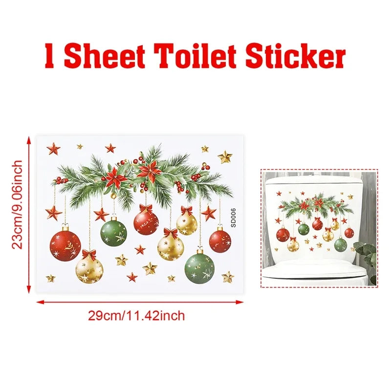 Christmas Snowman Toilet Stickers For Holiday Bathroom Decor 2025 Gift