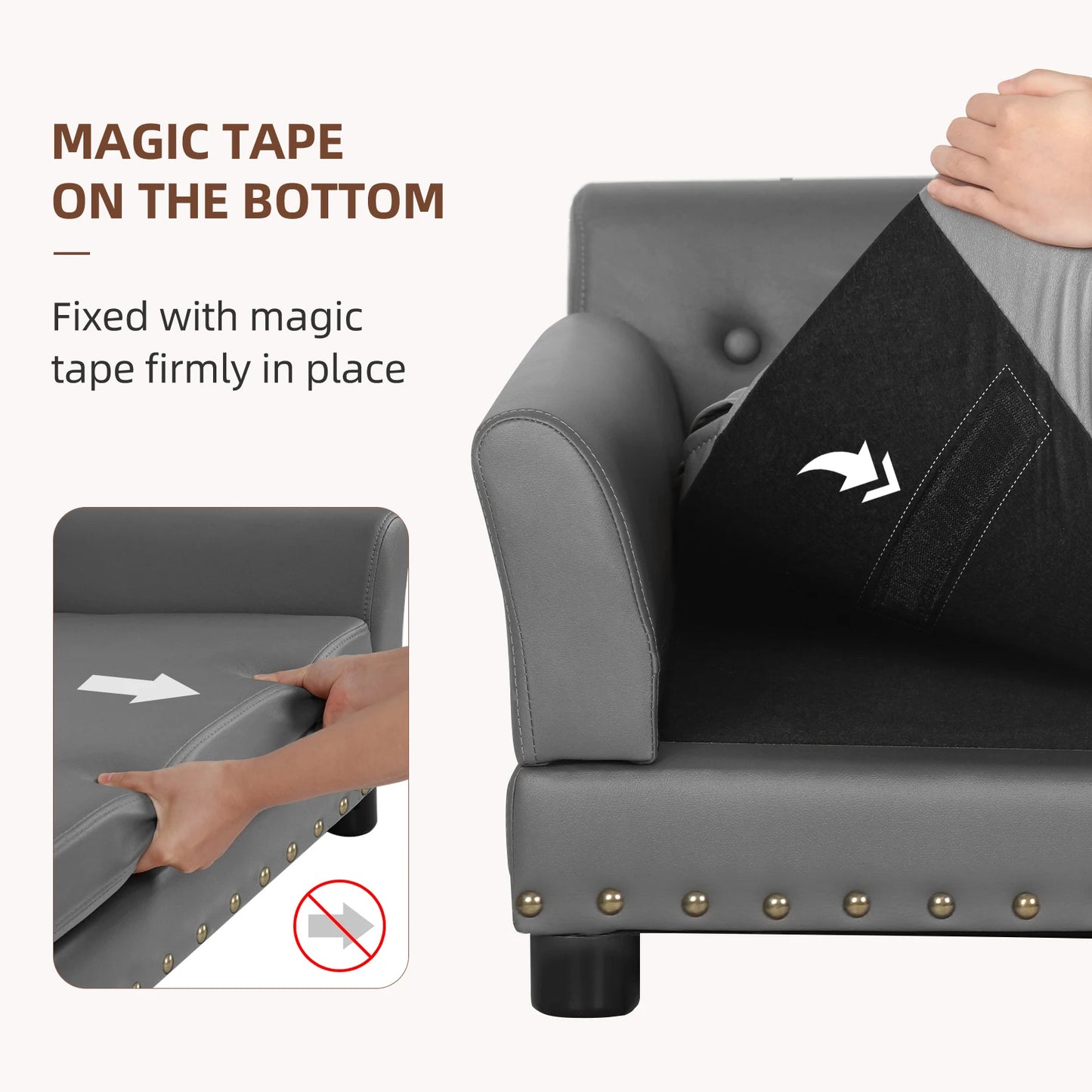 Elevated Dog Bed Sofa Microfiber Leather Cover Extra Large Removable Cushion