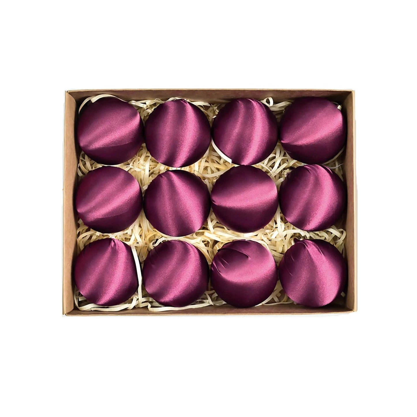 12pcs Velvet Glossy Christmas Ball Ornaments Hanging Christmas Tree Decorations