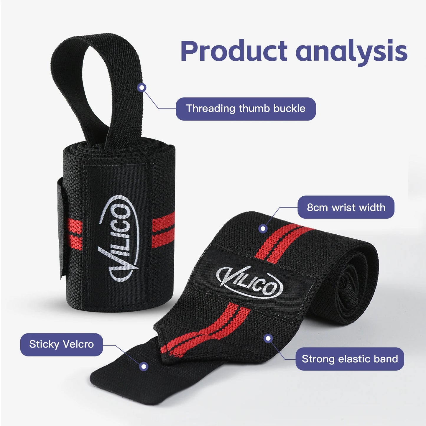 Wrist Support Brace Straps Extra Strength Weight Lifting Wraps For Gym