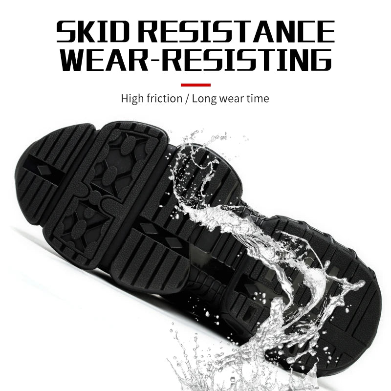 Men Steel Toe Cap Casual Work Shoes Non Lacing Anti Puncture Anti Impact