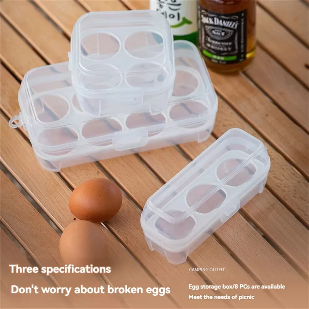 Portable Eggs Box Case Shockproof Egg Holder Kitchen Container Transparent Organizer For Outdoor Camping Picnic
