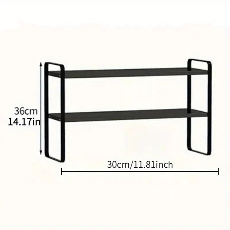 LUSQI 2 Tier Desk Shelf Storage Rack For Home Office Organization