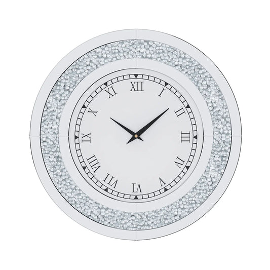 Luvodi 32 Inch Modern 3D Wall Clock Diamond Roman Numerals