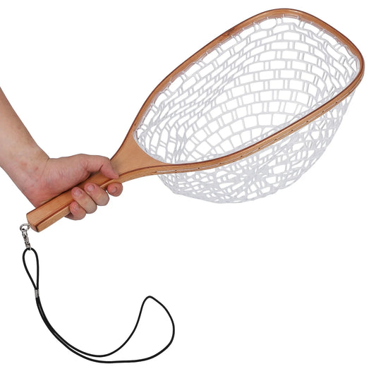 Wooden Frame Fly Fishing Net For Trout Catch And Release