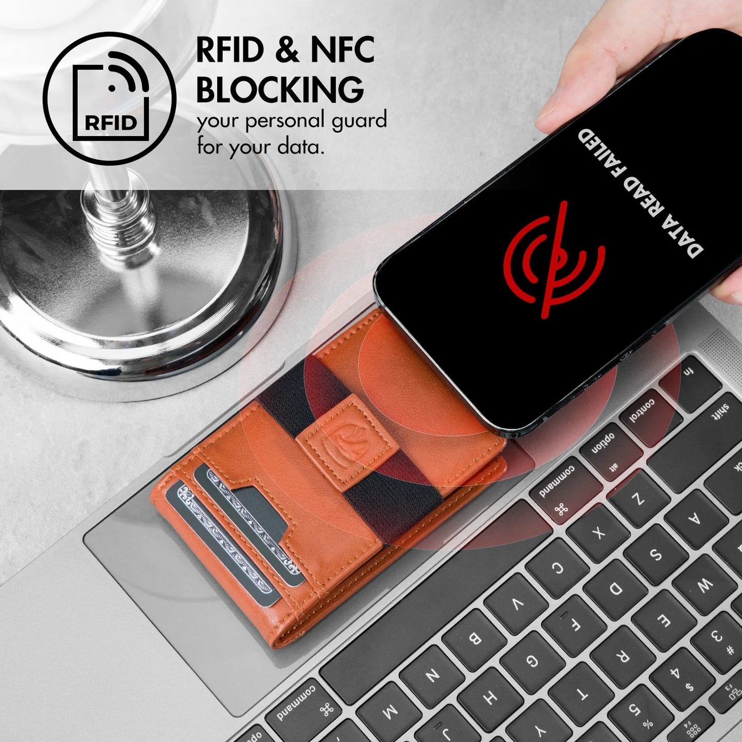 Leather Card Wallet Flip Holder Up To Six Cards Unisex