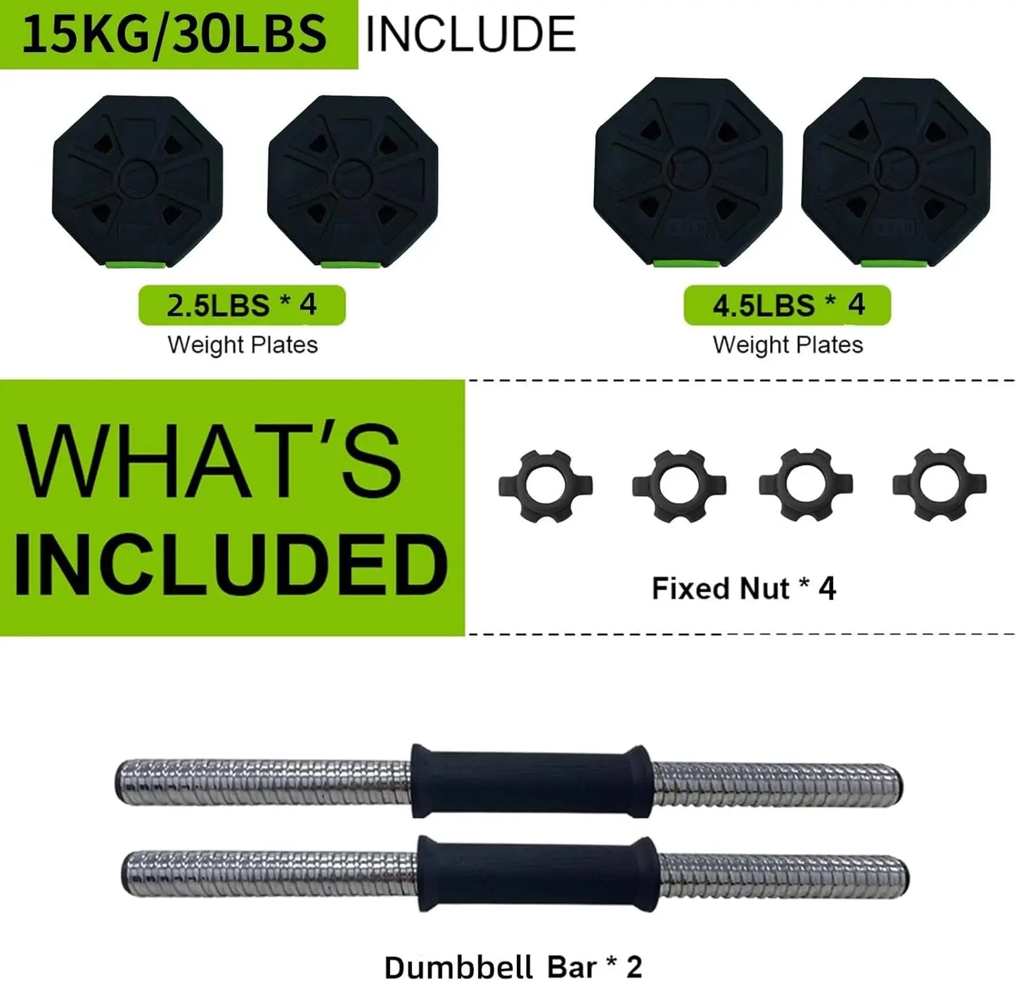 Adjustable Dumbbell Set Two In One With Iron Handle