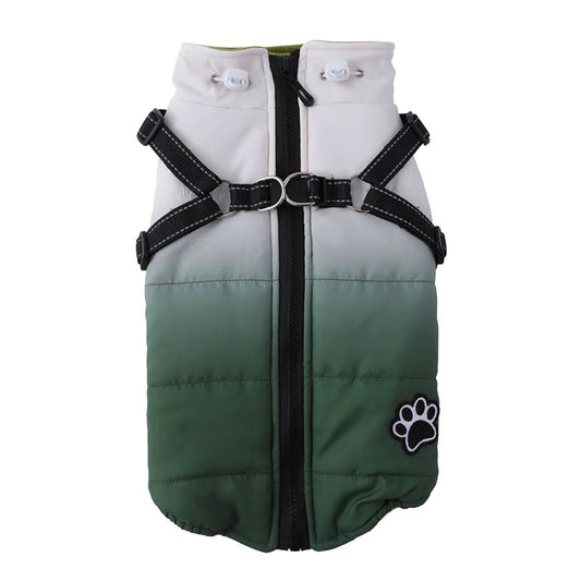 Winter Dog Jacket With Harness Zipper For All Breeds Coat