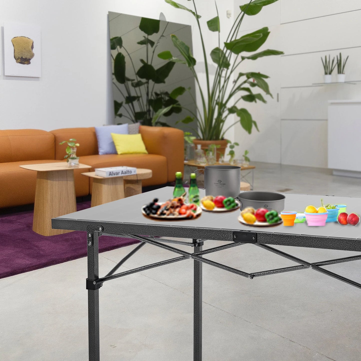 KingCamp Folding Camping Table Aluminum Lightweight With Net Pocket For Picnics