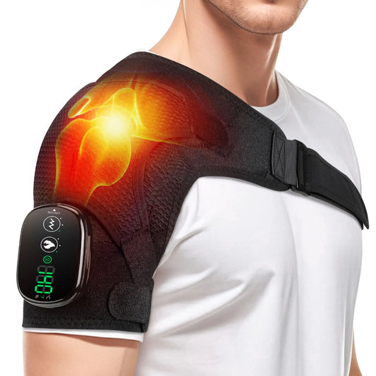 Electric Heating Shoulder Massage Belt With Adjustable Heat And 3 Speed Vibration For Shoulder Back Neck Pain Relief